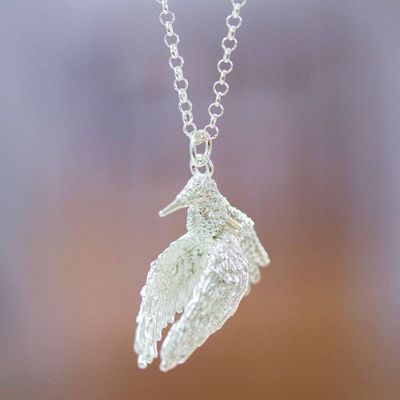 Alternate image for Artisan Crafted Hummingbird Necklace Fast Flight