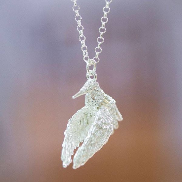 Alternate image for Artisan Crafted Hummingbird Necklace Fast Flight
