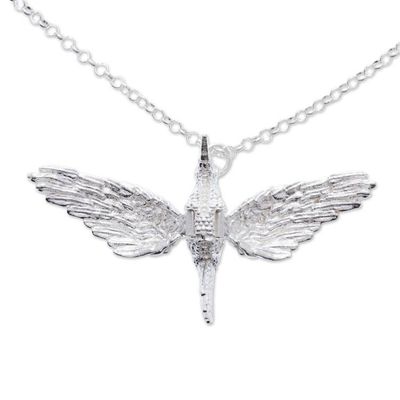 Alternate image for Artisan Crafted Hummingbird Necklace Fast Flight