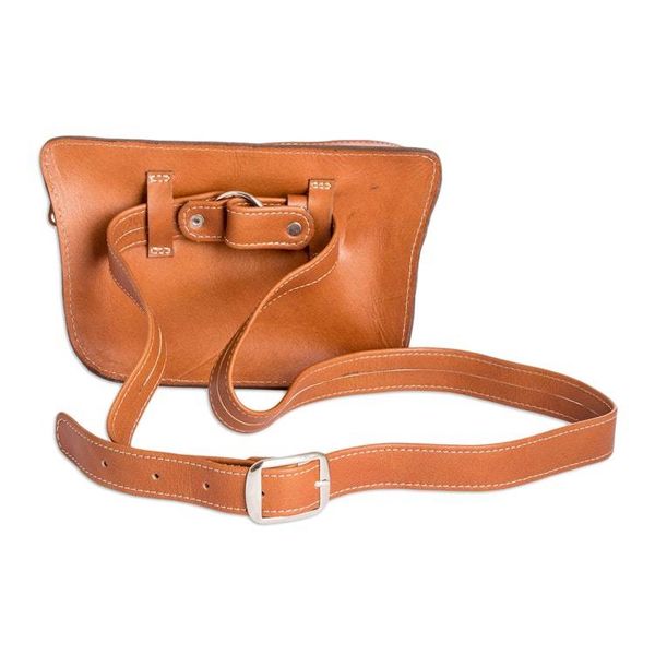 Alternate image for 100 Leather Fanny Pack with Zippered Opening Adventure Spirit