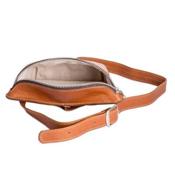 Alternate image for 100 Leather Fanny Pack with Zippered Opening Adventure Spirit