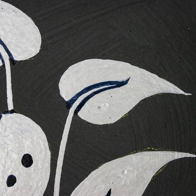 Alternate image for Leaf Composition Wood Wall Art in Silver from Thailand Midnight Leaves in Silver