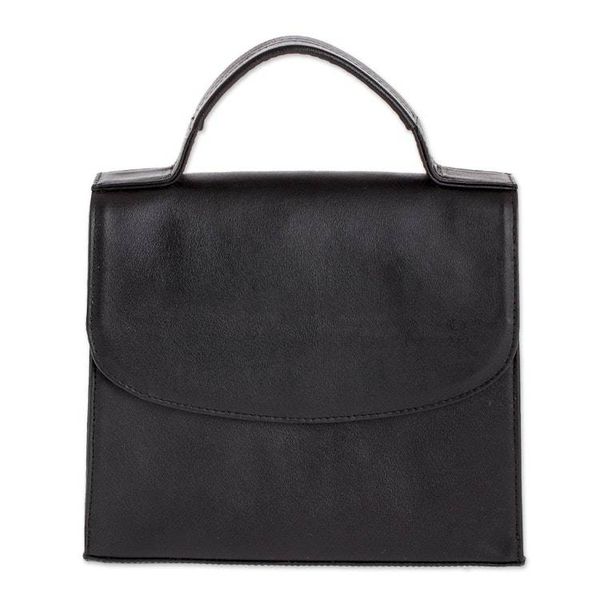 Alternate image for Classic Black Leather Handbag Mombacho Black