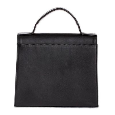 Alternate image for Classic Black Leather Handbag Mombacho Black