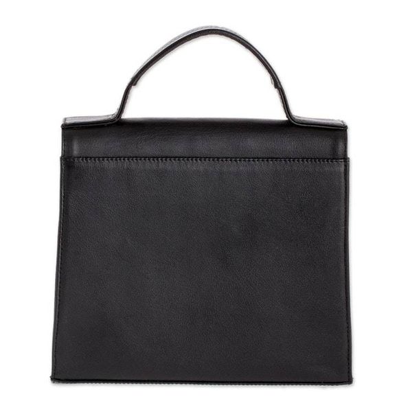 Alternate image for Classic Black Leather Handbag Mombacho Black