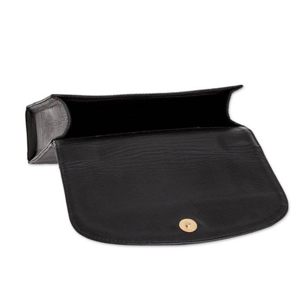 Alternate image for Classic Black Leather Handbag Mombacho Black