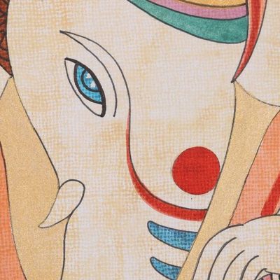 Alternate image for Colorful Expressionist Painting of Lord Ganesha from India Calm Ganesha