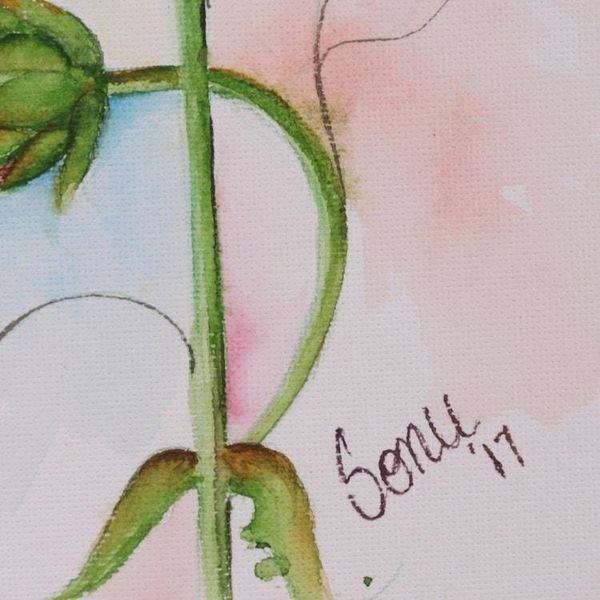 Alternate image for Signed Realist Painting of a Yellow Flower from India Yellow Wonder