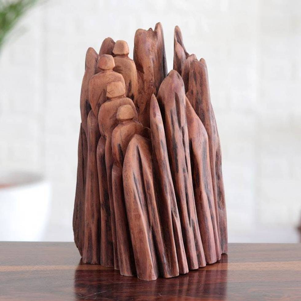 Original Signed Sculpture of Reclaimed Wood from the Forest 'Being One with Nature'