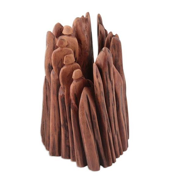 Alternate image for Original Signed Sculpture of Reclaimed Wood from the Forest Being One with Nature