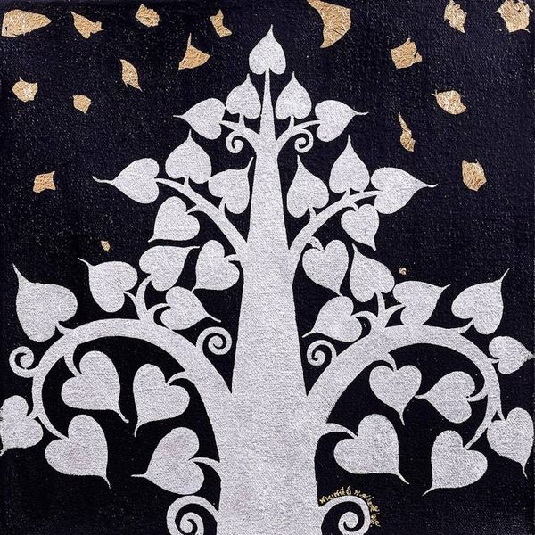 Alternate image for Thai Traditional Art Buddhist Faith Painting Modern Bodhi
