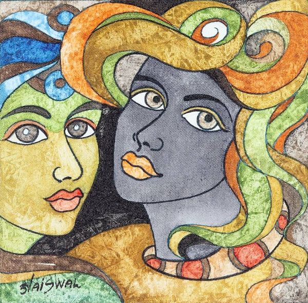 Alternate image for Radha and Krishna Painting on Canvas Radha and Krishna