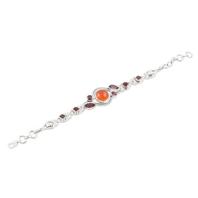 Alternate image for Artisan Crafted Carnelian and Garnet Pendant Bracelet Sunset Passion