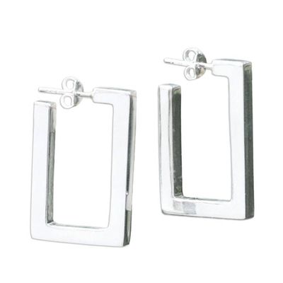 Primary image for Sterling silver half hoop earrings Fair Square