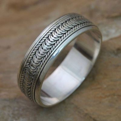 Primary image for Sterling Silver Meditation Spinner Band Ring Infinity Path