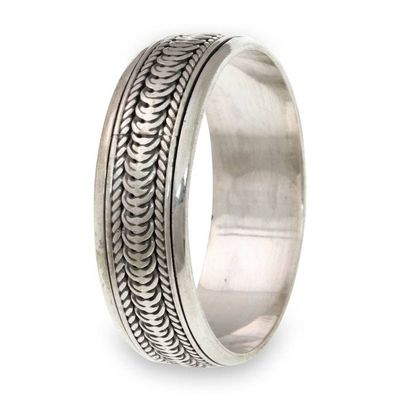 Alternate image for Sterling Silver Meditation Spinner Band Ring Infinity Path