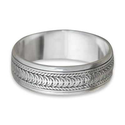 Alternate image for Sterling Silver Meditation Spinner Band Ring Infinity Path