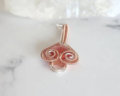 Alternate image for Sterling Silver and Copper Wire Wrapped Heart Key Pendant