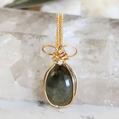 Primary image for Labradorite Gold-Colored Sterling Silver Pendant