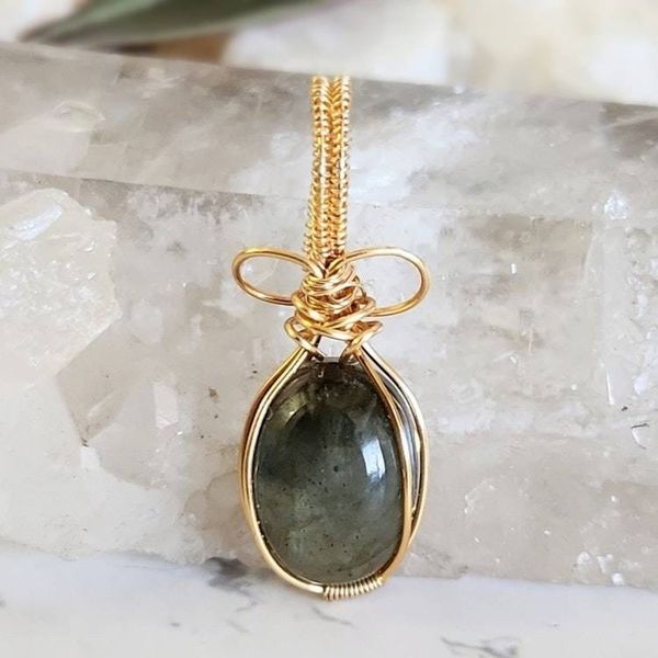 Alternate image for Labradorite Gold-Colored Sterling Silver Pendant