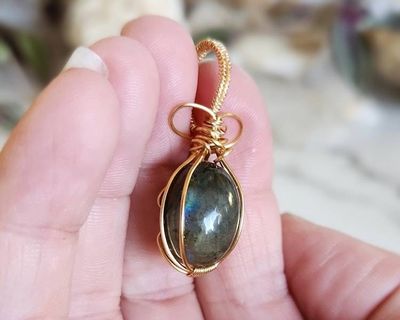 Alternate image for Labradorite Gold-Colored Sterling Silver Pendant