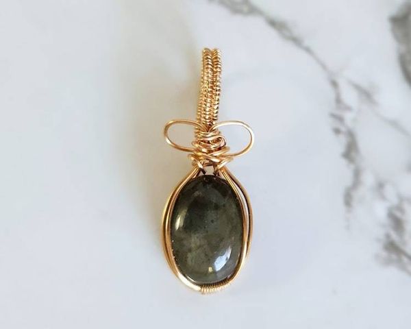 Alternate image for Labradorite Gold-Colored Sterling Silver Pendant
