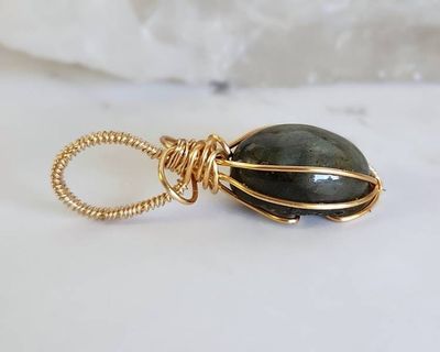 Alternate image for Labradorite Gold-Colored Sterling Silver Pendant