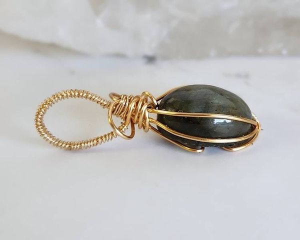 Alternate image for Labradorite Gold-Colored Sterling Silver Pendant