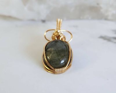 Alternate image for Labradorite Gold-Colored Sterling Silver Pendant