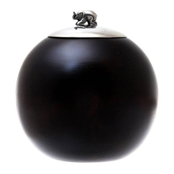 Alternate image for Wood and Pewter Elephant Decorative Jar 5 in. Elephant Orb