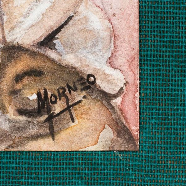 Alternate image for Signed Expressionist Painting of Seated Woman and Saxophone Seated Woman with Saxophone