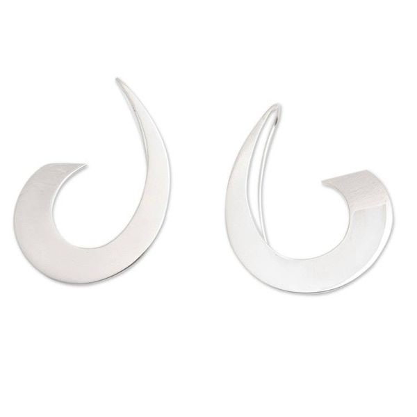 Alternate image for High-Polished Flame-Shaped Sterling Silver Drop Earrings Future Flames
