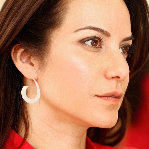 Alternate image for High-Polished Flame-Shaped Sterling Silver Drop Earrings Future Flames