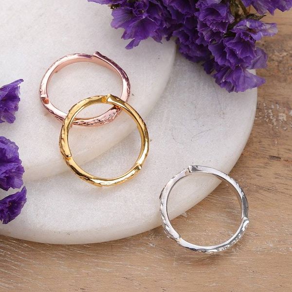 Alternate image for Polished Multi-Metal Leafy Stacking Band Rings Set of 3 Leafy Triumph