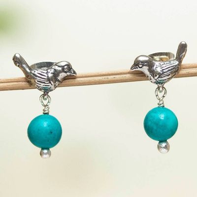 Alternate image for Bird Motif Sterling Silver Earrings Turtledove Treasure