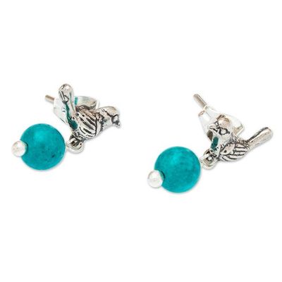 Alternate image for Bird Motif Sterling Silver Earrings Turtledove Treasure
