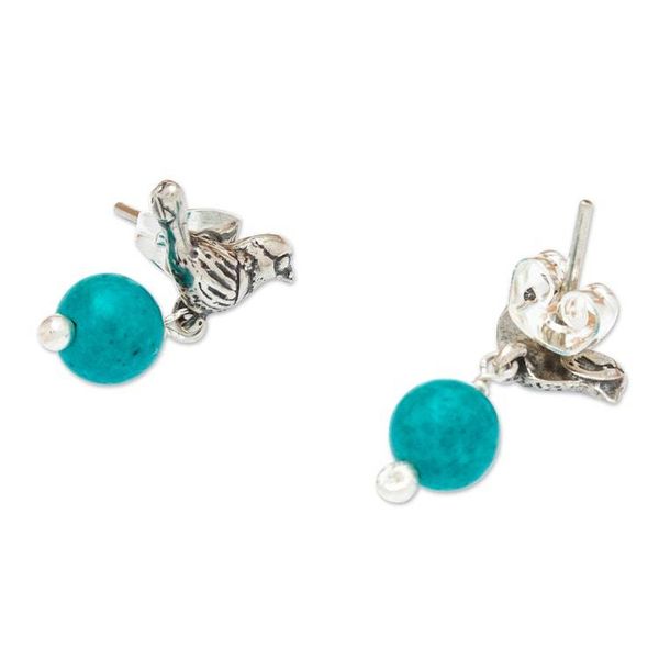 Alternate image for Bird Motif Sterling Silver Earrings Turtledove Treasure