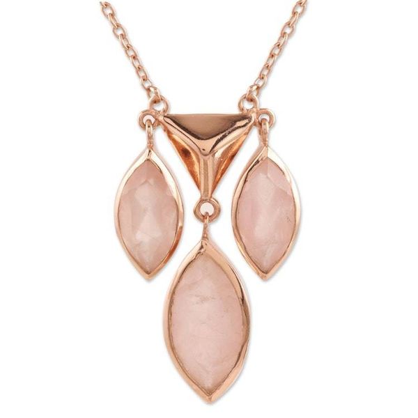 Alternate image for Rose Gold Plated Rose Quartz Pendant Necklace from India Rosy Princess