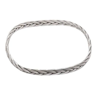 Primary image for Braided Round Sterling Silver Bangle Bracelet Braided Roundup