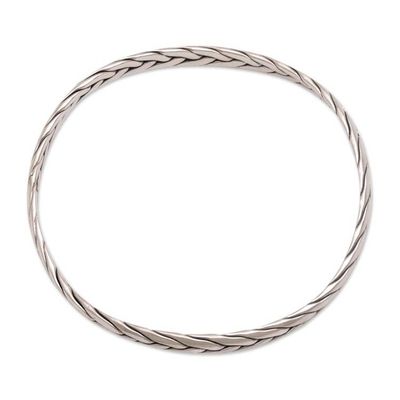 Alternate image for Braided Round Sterling Silver Bangle Bracelet Braided Roundup