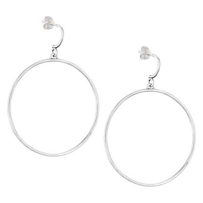 Alternate image for Sterling Silver Hoop Dangle Earrings Aurora