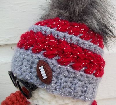 Alternate image for Cool Crochet Snowman in Red and Gray