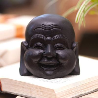 Primary image for Hand-Carved Buddha Wood Sculpture from Bali Laughing Monk