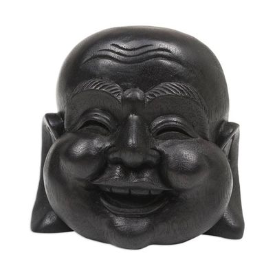 Alternate image for Hand-Carved Buddha Wood Sculpture from Bali Laughing Monk