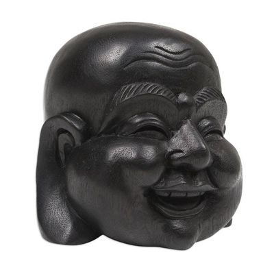 Alternate image for Hand-Carved Buddha Wood Sculpture from Bali Laughing Monk