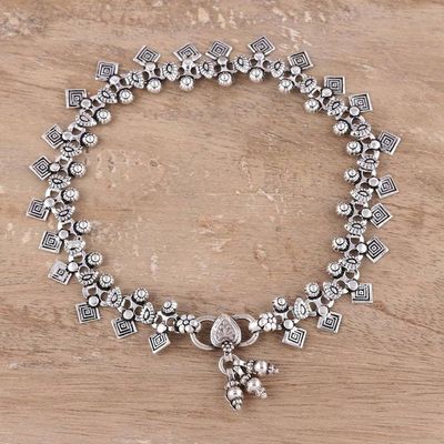 Primary image for Traditional Indian Anklet Jewelry in Sterling Silver Joyous Dance