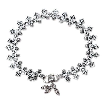 Alternate image for Traditional Indian Anklet Jewelry in Sterling Silver Joyous Dance