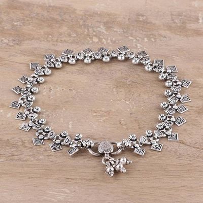 Alternate image for Traditional Indian Anklet Jewelry in Sterling Silver Joyous Dance