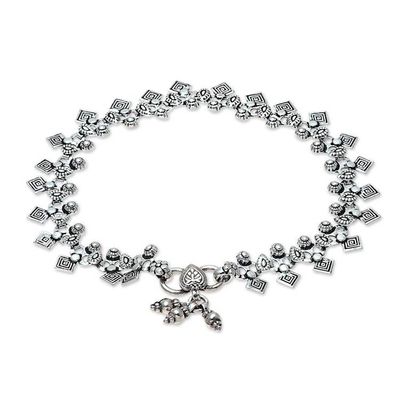Alternate image for Traditional Indian Anklet Jewelry in Sterling Silver Joyous Dance