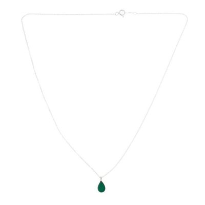 Alternate image for Green Onyx Pendant Necklace Allegria
